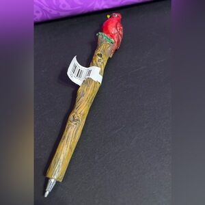 🖊️ Red Cardinal Bird Pen – Hand-Carved Look Nature Writing Pen (6.5”)